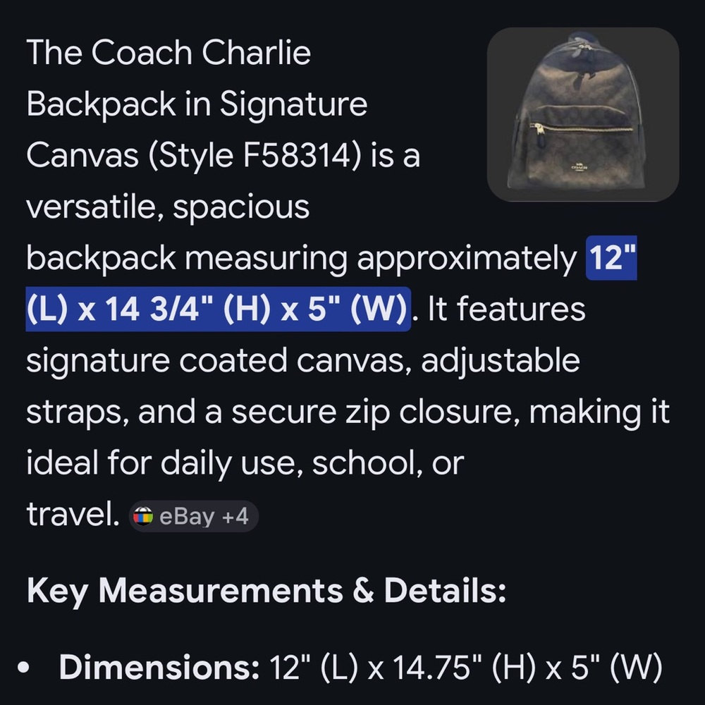 Coach Signature Brown Backpack and Wallet - Picture 2 of 16